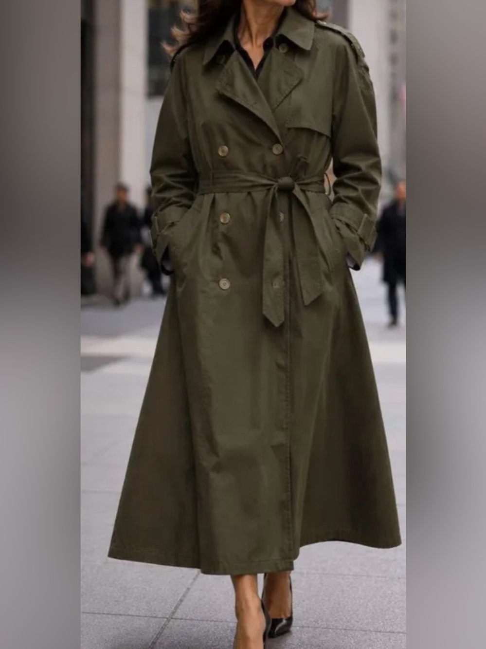 Vintage London Fog 1960,s Olive Green Long Trench Coat with Belt